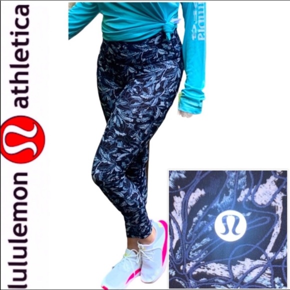 Lululemon Wunder Under Tights Leggings Rare Sketch Leaf Size 4 NWOT Athleisure - Picture 10 of 16